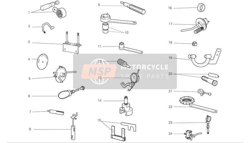 Ducati HYPERMOTARD 1100 Eu 2009 Werkplaats Service gereedschap voor een 2009 Ducati HYPERMOTARD 1100 Eu