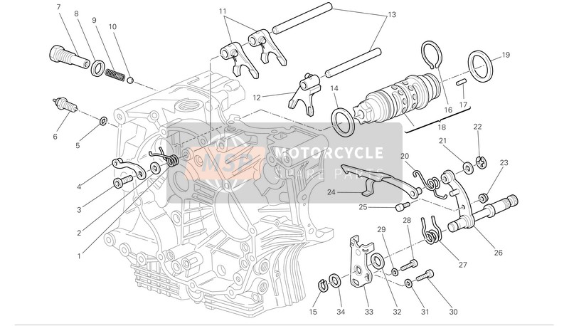 Ducati HYPERMOTARD 1100 Eu 2009 Versnellings Wisseling aansturing voor een 2009 Ducati HYPERMOTARD 1100 Eu