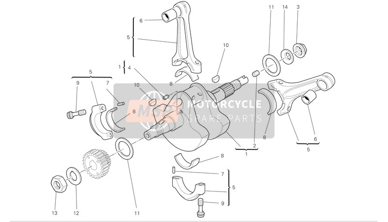 Ducati HYPERMOTARD 1100 Eu 2009 Pleuelstange für ein 2009 Ducati HYPERMOTARD 1100 Eu