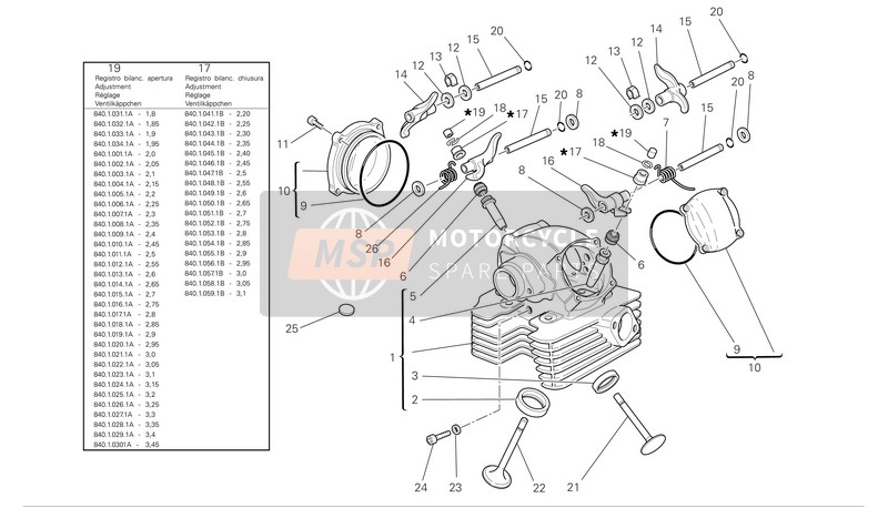 Ducati HYPERMOTARD 1100 Eu 2009 Vertical Cylinder Head for a 2009 Ducati HYPERMOTARD 1100 Eu