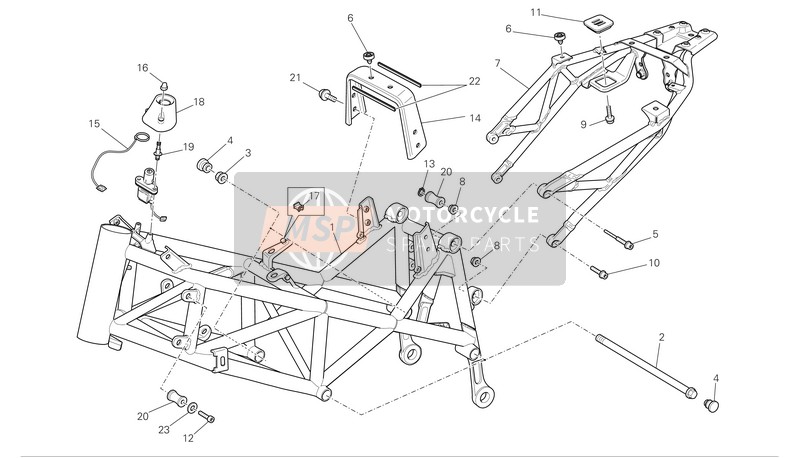 Ducati HYPERMOTARD 1100 Eu 2009 Frame for a 2009 Ducati HYPERMOTARD 1100 Eu