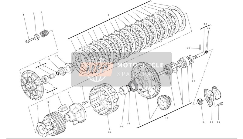 Ducati HYPERMOTARD 1100 EVO Eu 2012 Clutch for a 2012 Ducati HYPERMOTARD 1100 EVO Eu