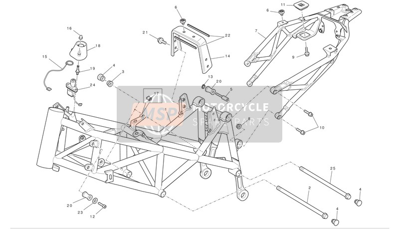 Ducati HYPERMOTARD 1100 EVO Eu 2012 Frame voor een 2012 Ducati HYPERMOTARD 1100 EVO Eu