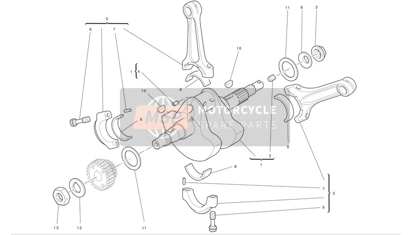 Ducati HYPERMOTARD 1100 EVO SP Eu 2010 Bielle per un 2010 Ducati HYPERMOTARD 1100 EVO SP Eu