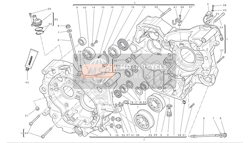 Ducati HYPERMOTARD 1100 EVO SP Eu 2010 Crankcase Halves for a 2010 Ducati HYPERMOTARD 1100 EVO SP Eu