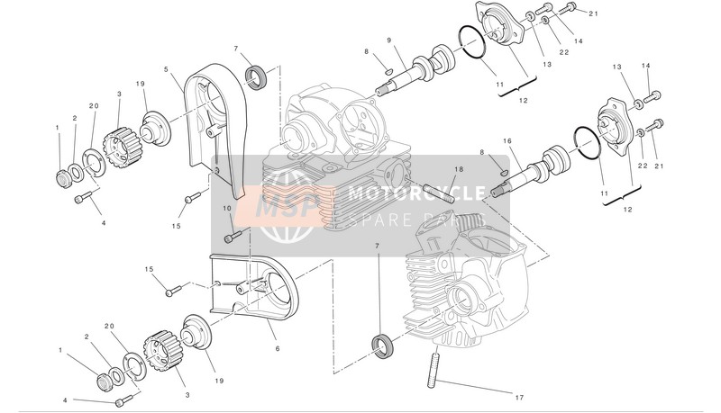 Ducati HYPERMOTARD 1100 EVO SP Eu 2011 Zylinder Kopf Steuersystem für ein 2011 Ducati HYPERMOTARD 1100 EVO SP Eu