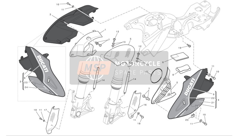 Ducati HYPERMOTARD 1100 EVO SP Eu 2011 Carénage pour un 2011 Ducati HYPERMOTARD 1100 EVO SP Eu