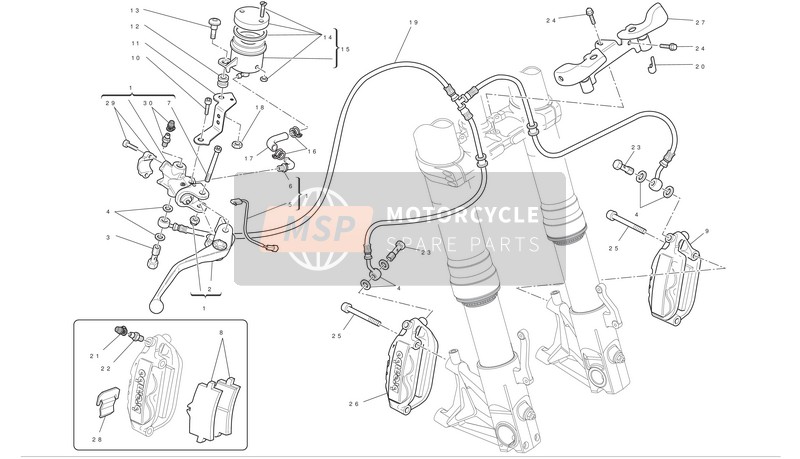 Ducati HYPERMOTARD 1100 EVO SP Usa 2010 Freno anteriore per un 2010 Ducati HYPERMOTARD 1100 EVO SP Usa