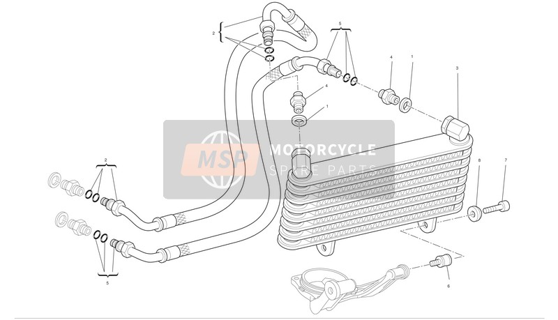 Ducati HYPERMOTARD 1100 EVO SP Usa 2011 Enfriador de aceite para un 2011 Ducati HYPERMOTARD 1100 EVO SP Usa