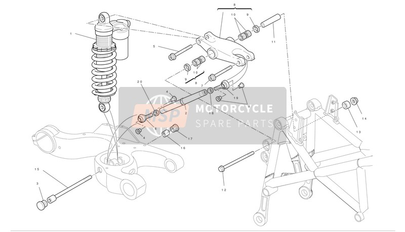 Ducati HYPERMOTARD 1100 EVO SP Usa 2011 Suspension arrière pour un 2011 Ducati HYPERMOTARD 1100 EVO SP Usa