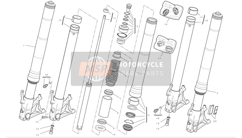 Ducati HYPERMOTARD 1100 EVO Usa 2011 FRONT FORK(JKAZX900CDA032421&SIM;) für ein 2011 Ducati HYPERMOTARD 1100 EVO Usa