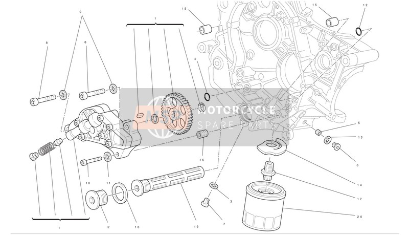 Ducati HYPERMOTARD 1100 EVO Usa 2012 Filters And Oil Pump for a 2012 Ducati HYPERMOTARD 1100 EVO Usa