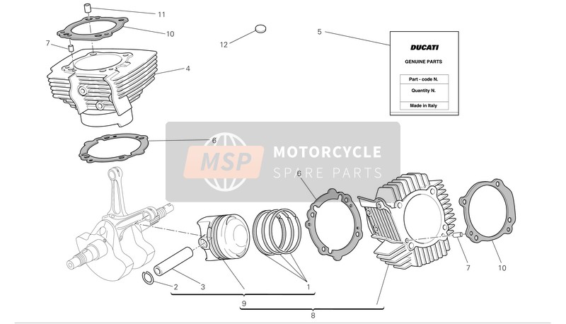 79120431A, Juego Juntas Cilindro Culata, Ducati, 0