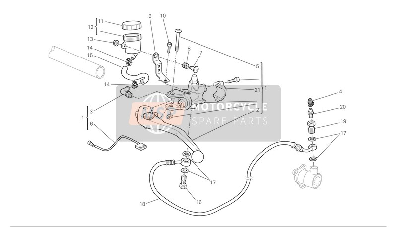 Ducati HYPERMOTARD 1100 S Eu 2008 Koppelingsbediening voor een 2008 Ducati HYPERMOTARD 1100 S Eu