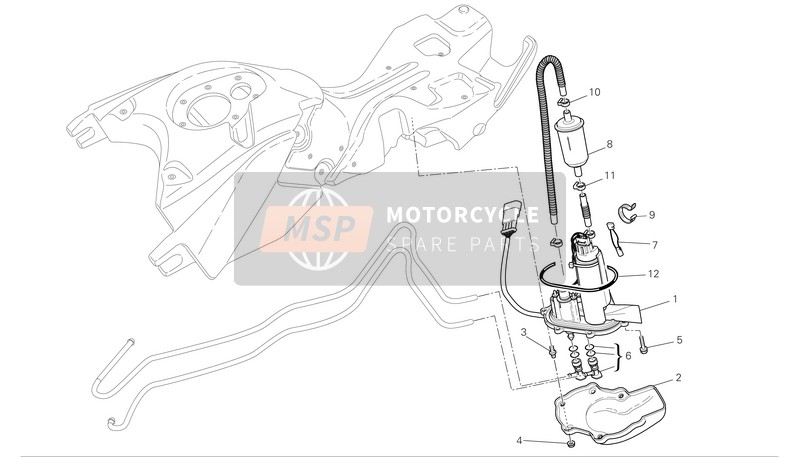 Ducati HYPERMOTARD 1100 S Eu 2008 Kraftstoffsystem für ein 2008 Ducati HYPERMOTARD 1100 S Eu