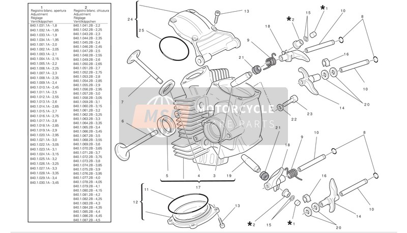 30410901AC, Alojamento Valvula Admision +0, 06 mm, Ducati, 1