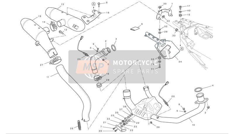 57112702A, Uitlaatspruitstuk Verticaal, Ducati, 0