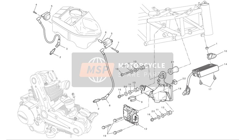 Ducati HYPERMOTARD 796 Eu 2011 Sistema elettrico 1 per un 2011 Ducati HYPERMOTARD 796 Eu