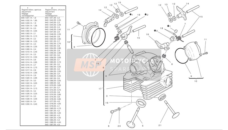 Ducati HYPERMOTARD 796 Eu 2012 Vertical Cylinder Head for a 2012 Ducati HYPERMOTARD 796 Eu