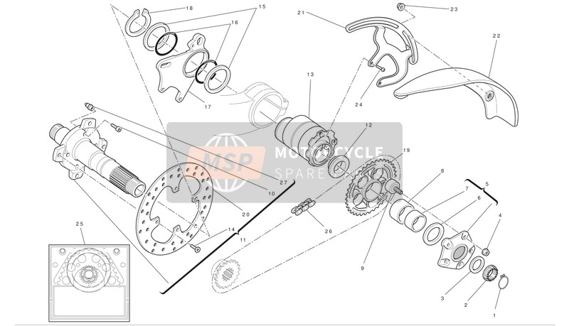 Ducati HYPERMOTARD 796 Eu 2012 Rear Wheel Axle for a 2012 Ducati HYPERMOTARD 796 Eu