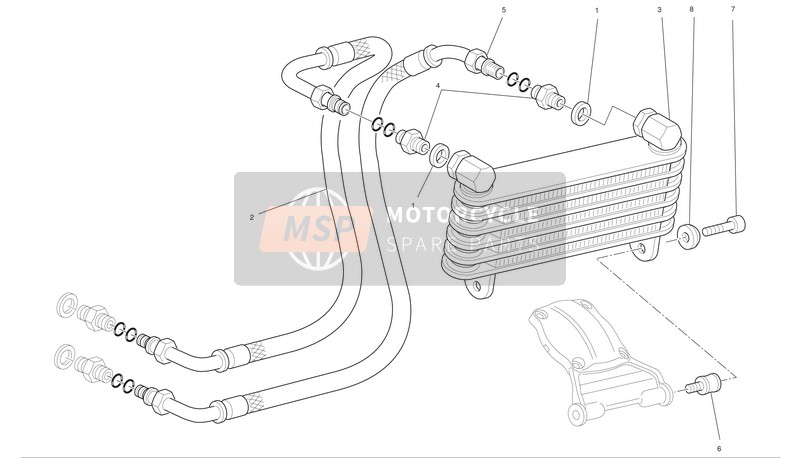 Ducati HYPERMOTARD 796 Eu 2012 Enfriador de aceite para un 2012 Ducati HYPERMOTARD 796 Eu