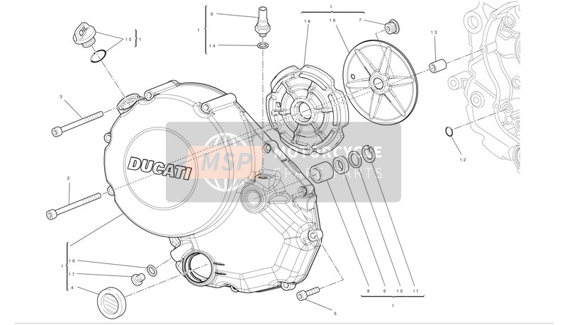 Ducati HYPERMOTARD 796 Usa 2011 Embrague-Tapa del cárter lateral para un 2011 Ducati HYPERMOTARD 796 Usa