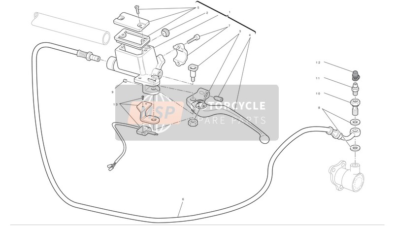 Ducati HYPERMOTARD 796 Usa 2011 Commande d'embrayage pour un 2011 Ducati HYPERMOTARD 796 Usa