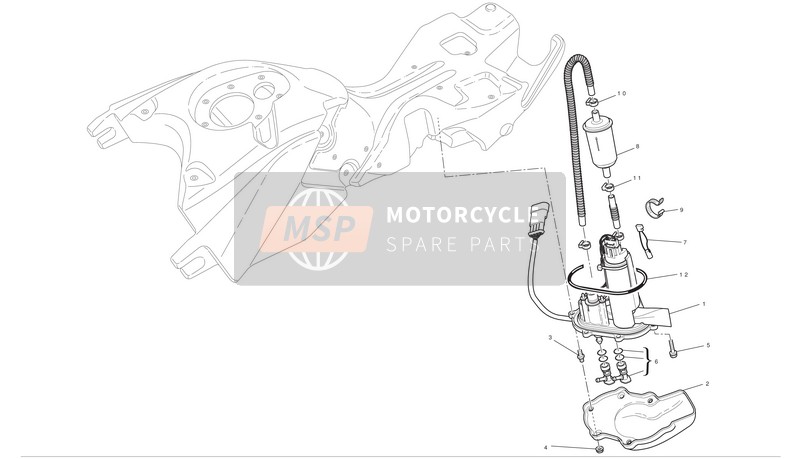 Ducati HYPERMOTARD 796 Usa 2012 Sistema de combustible para un 2012 Ducati HYPERMOTARD 796 Usa
