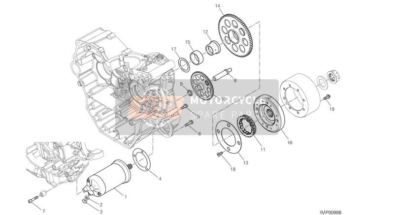 17310291A, Electric Starter Driven Gear, Ducati, 0