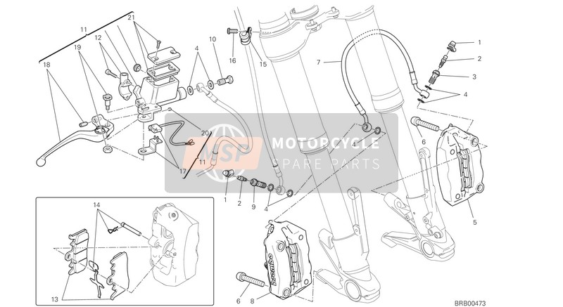 61811521A, Hose, Front Brake CALIPER-CALIPER, Ducati, 0