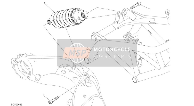 Ducati HYPERMOTARD 939 EU 2016 Suspension arrière pour un 2016 Ducati HYPERMOTARD 939 EU