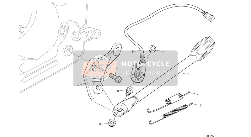 82114862AC, Axle, Side Stand, Ducati, 0