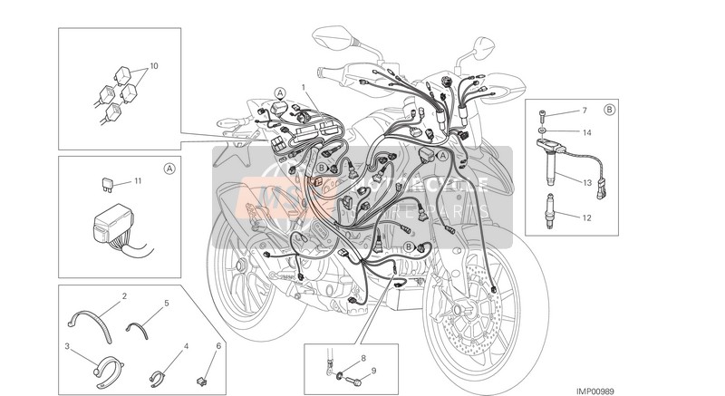 Ducati HYPERMOTARD 939 EU 2016 Faisceau de câblage pour un 2016 Ducati HYPERMOTARD 939 EU