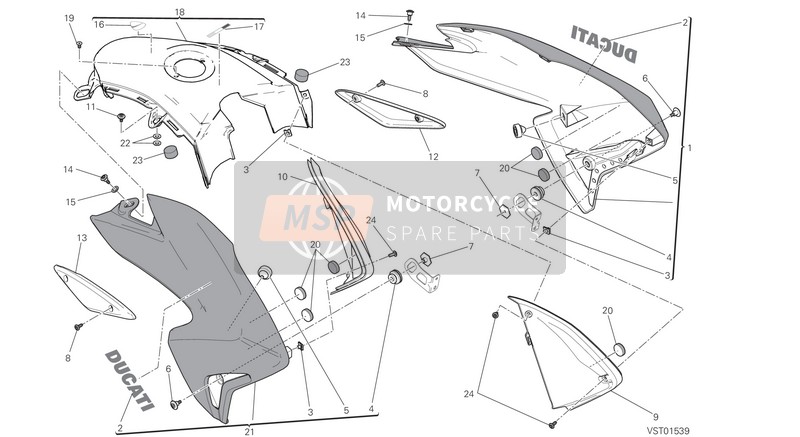 43510361A, Sticker Ducati Voor Wit, Ducati, 0