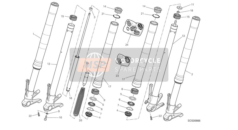 Ducati HYPERMOTARD 939 EU 2017 Forcella anteriore per un 2017 Ducati HYPERMOTARD 939 EU