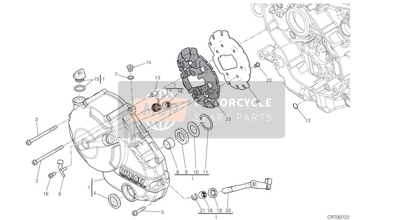 Ducati HYPERMOTARD 939 SP EU 2016 Tapa del embrague para un 2016 Ducati HYPERMOTARD 939 SP EU