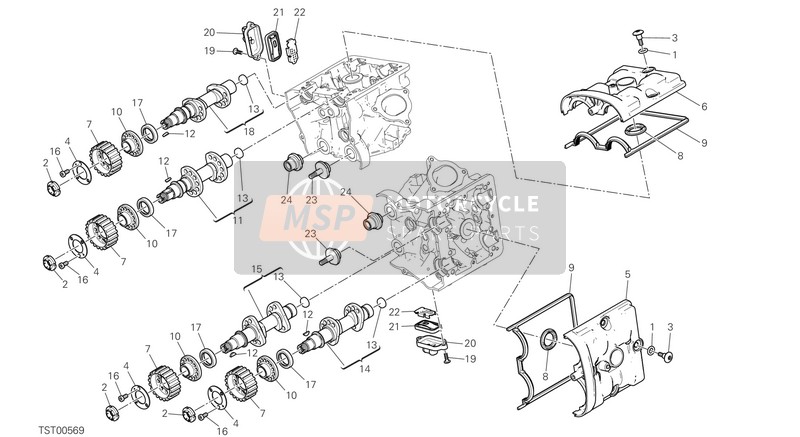 24712881BC, Cover Cylinder Head, Vertical, Ducati, 0