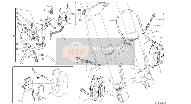 62440822A, Front Brake Radial Cylinder PR18, Ducati, 0