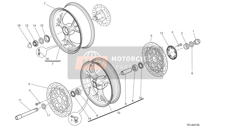 50212351AA, Rear Wheel Rim, Ducati, 1