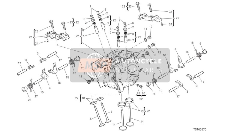 Ducati HYPERMOTARD 939 SP EU 2017 Cabeza vertical para un 2017 Ducati HYPERMOTARD 939 SP EU