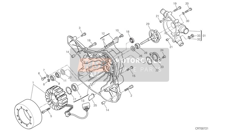 Ducati HYPERMOTARD 939 SP EU 2018 Couvercle du générateur pour un 2018 Ducati HYPERMOTARD 939 SP EU