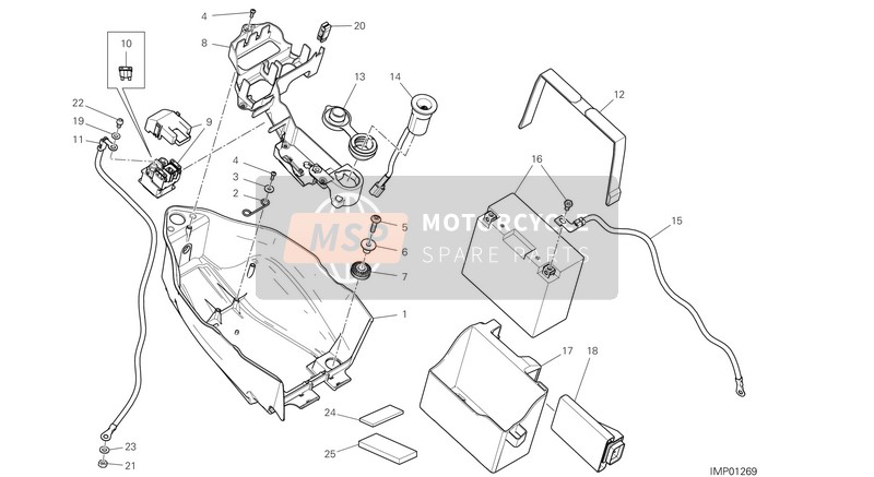 51310782B, Cable Masse Batterie - Moteur, Ducati, 0