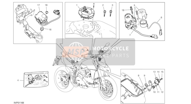 59822061B, Locks Kit, Ducati, 0