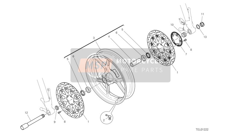 50121783AA, Vorderradfelge, Ducati, 1