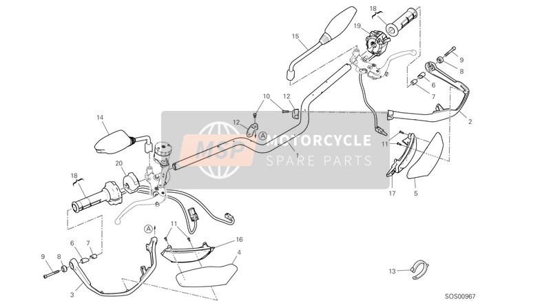 46016862A, Bride Droite, Ducati, 0