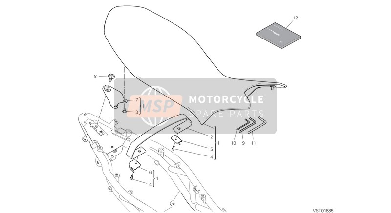59522563AA, Low Seat Assembly, Ducati, 0