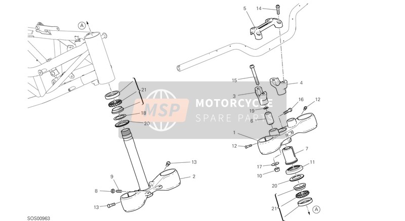 34111211AA, Tete De Direction, Ducati, 0