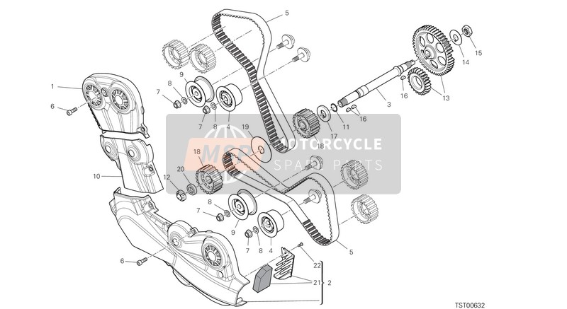17122421A, Timing Gears Set, Ducati, 2