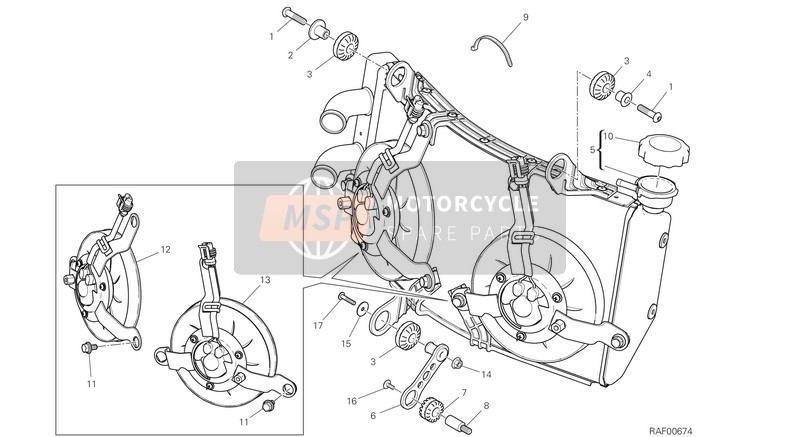 54841156A, H2O Radiator 1509 Staffe/riv Alexon, Ducati, 0