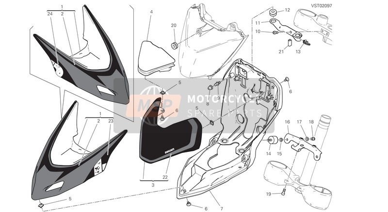 Ducati HYPERMOTARD 950 RVE 2021 Kuipwerk voor een 2021 Ducati HYPERMOTARD 950 RVE